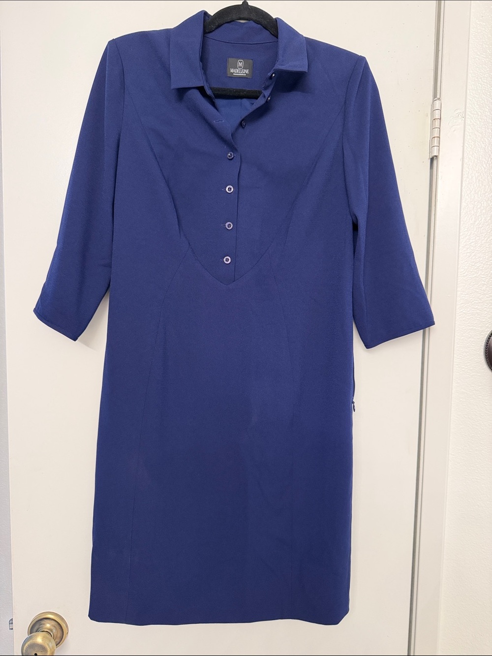 Madeline Cobalt Blue Collared Sheath Dress